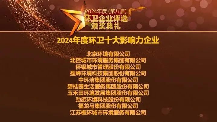 陆续五年登榜丨欧宝OB环境荣膺“2024年度环卫十大影响力企业”